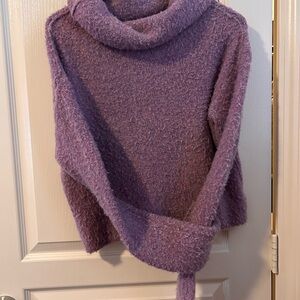 Free People Lavender Cowl Neck Turtleneck Sweater